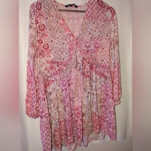 Zara Pink Floral Blouse